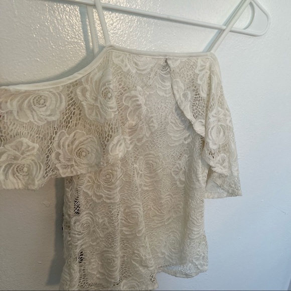 Bluebell Tank Top Lace Ruffle White Floral Embroidered - Picture 8 of 10